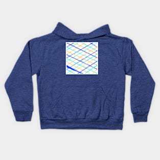 Inverted Blue Black Yellow Geometric Abstract Acrylic Painting XVII Kids Hoodie